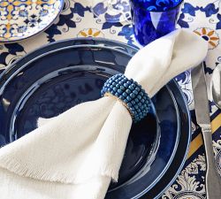 Wooden Beaded Napkin Rings - Set of 4
