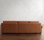 Big Sur Roll Arm Deep Seat Leather 3-Piece Bumper Sectional (122")