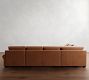 Big Sur Roll Arm Deep Seat Leather L-Shaped Chaise Sectional (151")