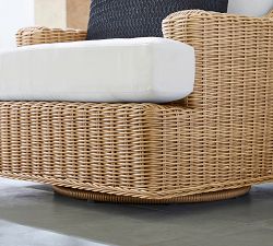 Huntington Wicker Slope Arm Swivel Outdoor Lounge Chair