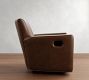 Irving Square Arm Leather Swivel Recliner