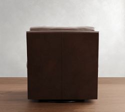 James Roll Arm Leather Swivel Chair