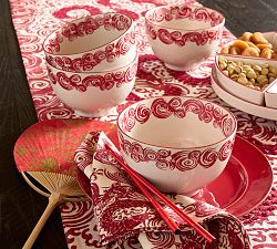 Lunar New Year Stoneware Noodle Bowls - Set of 4