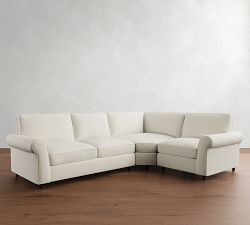 PB Comfort Roll Arm 3-Piece Wedge Sectional (117")