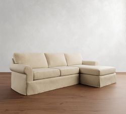 Buchanan Roll Arm Slipcovered Chaise Sectional (94"&ndash;110")