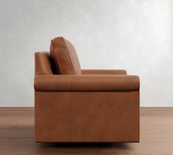 Cameron Roll Arm Leather Swivel Chair