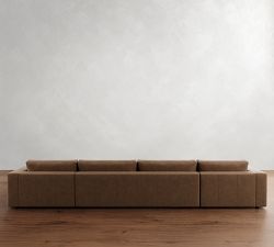 Carmel Lounge Leather Double Chaise Sectional (144"&ndash;184")