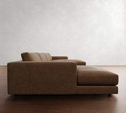 Carmel Lounge Leather Double Chaise Sectional (144"&ndash;184")