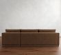 Carmel Slim Arm Leather Wood Base Chaise Sectional (106"&ndash;129")