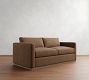 Carmel Slim Arm Leather Wood Base Sleeper Sofa (80")