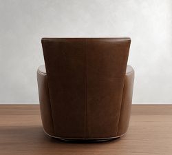 Irving Square Arm Leather Swivel Chair