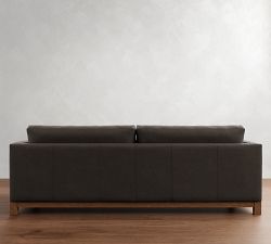 Jake Leather Brindle Wood Base Sofa (63"&ndash;96")