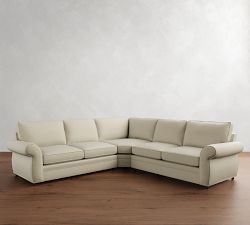 Pearce Roll Arm 3-Piece L-Shaped Wedge Sleeper Sectional (122")