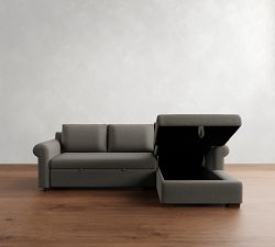 Shasta Roll Arm Trundle Chaise Sleeper Sectional (102")