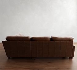 Turner Square Arm Leather 3-Piece L-Shaped Sectional (106"&ndash;111")