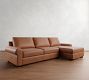 Big Sur Roll Arm Leather Chaise Sectional (115"&ndash;157")
