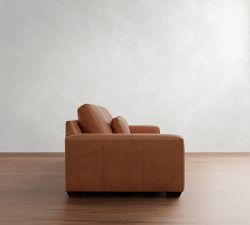 Big Sur Square Arm Deep Seat Leather Sofa (76"&ndash;105")