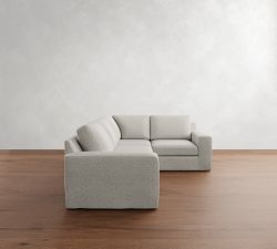 Big Sur Square Arm Slipcovered 3-Piece Sectional (114")