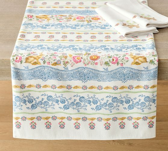 Botanical Bunny Cotton Table Runner