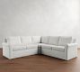 Cameron Roll Arm Slipcovered 3-Piece L-Shaped Wedge Sectional (109")