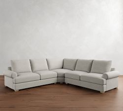 Canyon Roll Arm 3-Piece L-Shaped Wedge Sectional (129")