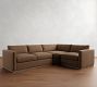 Carmel Slim Arm Leather 3-Piece Wedge Sectional (119")