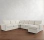 Pearce Square Arm Slipcovered L-Shaped Wedge Chaise Sectional (142")