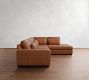 Big Sur Square Arm Deep Seat Leather 3-Piece Bumper Sectional (121")