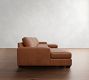 Big Sur Square Arm Leather Double Chaise Sectional (145"&ndash;197)
