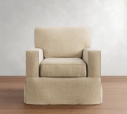 Buchanan Square Arm Slipcovered Swivel Chair