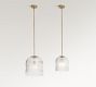Cooper Ribbed Glass Pendant (10"-14")