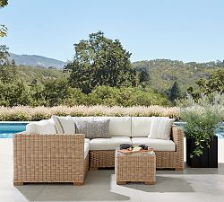 Huntington Wicker 4-Piece Square Arm Outdoor Sectional (99")