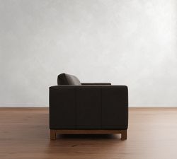 Jake Leather Brindle Wood Base Sofa (63"&ndash;96")
