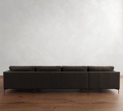 Jake Leather Double Chaise Sectional (145"&ndash;164")