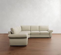 Pearce Roll Arm 3-Piece L-Shaped Wedge Sleeper Sectional (122")