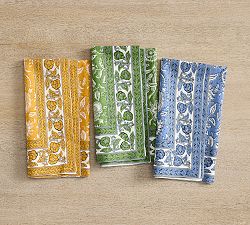 Tamara Block Print Organic Cotton Napkins - Set of 4