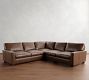 Turner Square Arm Leather 3-Piece L-Shaped Sectional (106"&ndash;111")