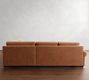 Big Sur Roll Arm Deep Seat Leather 3-Piece Sectional (122")