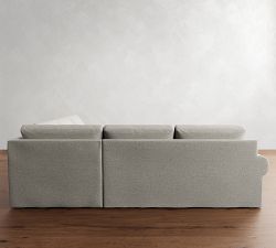 Big Sur Roll Arm Slipcovered 3-Piece L-Shaped Sectional (115")