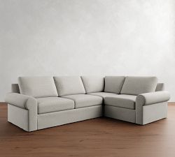 Big Sur Roll Arm Slipcovered 3-Piece Sectional (115")