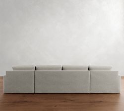 Big Sur Square Arm Slipcovered Double Chaise Sectional (146"&ndash;198")