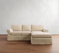 Buchanan Roll Arm Slipcovered Chaise Sectional (94"&ndash;110")