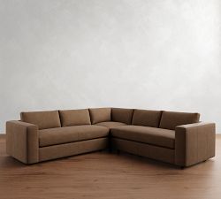 Carmel Wide Arm Leather 3-Piece L-Shaped Sectional (113")