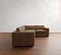 Carmel Wide Arm Leather 3-Piece Wedge Sectional (122")