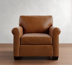 York Roll Arm Leather Chair