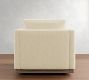 Carmel Slim Arm Wood Base Swivel Chair