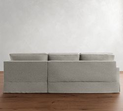 PB Comfort Square Arm Slipcovered Return Bumper Sectional (121")