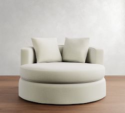 Balboa Slipcovered Swivel Chair