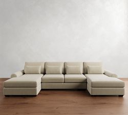 Big Sur Roll Arm Deep Seat Double Chaise Sectional (145"&ndash;200")