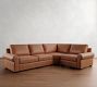 Big Sur Roll Arm Leather 3-Piece Wedge Sectional (123")